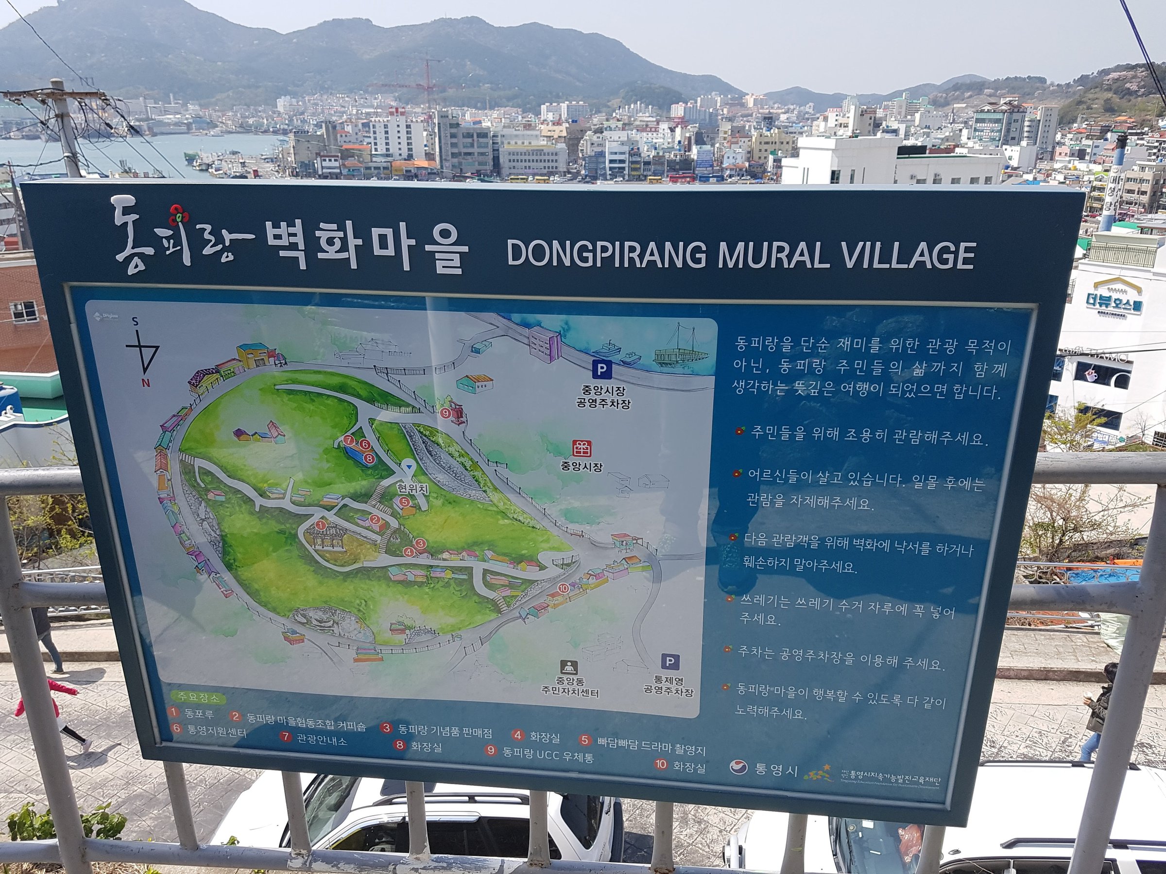 东陂浪标志性锦鲤与花卉彩绘，常见于居民门檐与阶梯立面。